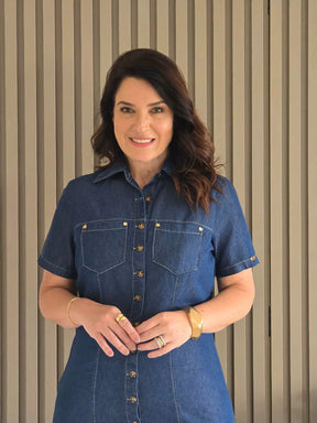 CHEMISE COM RECORTES E BABADO