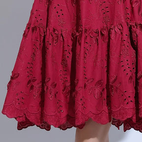 Conjunto Feminino Richelieu 3D Vermelho Bordado Luma - FL23